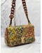 (LIKE NEW) BURBERRY FABRIC MONOGRAM QUILTED TB RESIN CHAIN LOLA BAG MULTICOLOR 