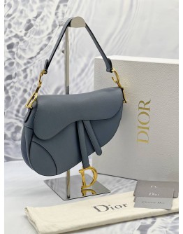 (LIKE NEW) CHRISTIAN DIOR SADDLE BAG IN SKY BLUE -FULL SET- 
