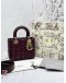 CHRISTIAN DIOR SMALL LADY DIOR MY ABCDIOR BAG IN BURGUNDY LAMBSKIN LEATHER -FULL SET-