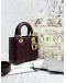 CHRISTIAN DIOR SMALL LADY DIOR MY ABCDIOR BAG IN BURGUNDY LAMBSKIN LEATHER -FULL SET-