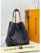 LOUIS VUITTON NEONOE MM TOP HANDLE AND SHOULDER BAG IN DARK BLUE MONOGRAM EMPREINTE LEATHER WITH RED EDGE DETAILING -FULL SET-