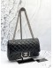 (LIKE NEW) CHANEL CHEVRON BLACK LAMBSKIN LEATHER MINI RETANGULAR GOLD HARDWARE CHAIN FLAP BAG