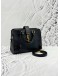 YSL SAINT LAURENT BABY CABAS TOP HANDLE BAG WITH STRAP IN BLACK CALFSKIN LEATHER