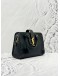 YSL SAINT LAURENT BABY CABAS TOP HANDLE BAG WITH STRAP IN BLACK CALFSKIN LEATHER