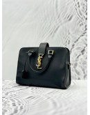 YSL SAINT LAURENT BABY CABAS TOP HANDLE BAG WITH STRAP IN BLACK CALFSKIN LEATHER