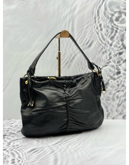 SALVATORE FERRAGAMO HOBO SHOULDER BAG IN BLACK CALFSKIN LEATHER