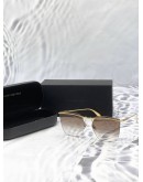 (LIKE NEW) ALEXANDER MCQUEEN SUNGLASSES IN BROWN AND GOLD -FULL SET-