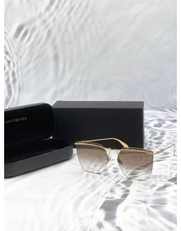 (LIKE NEW) ALEXANDER MCQUEEN SUNGLASSES IN BROWN AND GOLD -FULL SET-