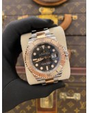 (BRAND NEW) 2024 ROLEX YATCH-MASTER 40 REF 126621 HALF 18K 750 ROSE GOLD BLACK DIAL 40MM AUTOMATIC WATCH -FULL SET-