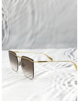 (LIKE NEW) ALEXANDER MCQUEEN SUNGLASSES IN BROWN AND GOLD -FULL SET-