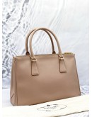 PRADA PINK GALLERIA SAFFIANO LUX LEATHER MEDIUM HANDLE BAG WITH ADJUSTABLE STTRAP 