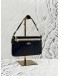 COACH POP POUCH AND SHOULDER BAG IN DARK BLUE AND WHITE GRAINED CALFSKIN LEATHER