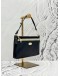 COACH POP POUCH AND SHOULDER BAG IN DARK BLUE AND WHITE GRAINED CALFSKIN LEATHER