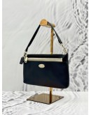 COACH POP POUCH AND SHOULDER BAG IN DARK BLUE AND WHITE GRAINED CALFSKIN LEATHER