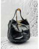 (LIKE NEW) YSL SAINT LAURENT CABRI BUCKET BAG IN BLACK PATENT LEATHER