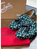 CHRISTIAN LOUBOUTIN LOAFERS SIZE 42.5 IN LEOPARD PRINT PONYHAIR