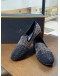 (LIKE NEW) LOUIS LEEMAN LOAFERS SIZE 43 IN BLACK CRYSTAL AND SUEDE LEATHER