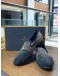 (LIKE NEW) LOUIS LEEMAN LOAFERS SIZE 43 IN BLACK CRYSTAL AND SUEDE LEATHER
