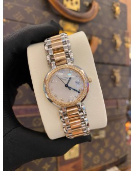 2019 LONGINES PRIMALUNA DIAMOND HALF 18K 750 ROSE GOLD REF L8.112.5.89.6 MOTHER OF PEARL DIAL 30MM QUARTZ WATCH