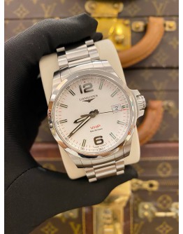 (BRAND NEW) 2025 LONGINES CONQUEST VHP REF L3.716.4.76.6 WHITE DIAL 41MM AUTOMATIC WATCH -FULL SET-