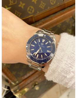 (UNUSED) 2024 TAG HEUER AQUARACER LADY REF WAY131S.BA0748 BLUE MOTHER OF PEARL DIAL 35MM QUARTZ WATCH -FULL SET-