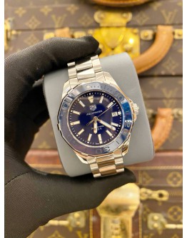 (UNUSED) 2024 TAG HEUER AQUARACER LADY REF WAY131S.BA0748 BLUE MOTHER OF PEARL DIAL 35MM QUARTZ WATCH -FULL SET-