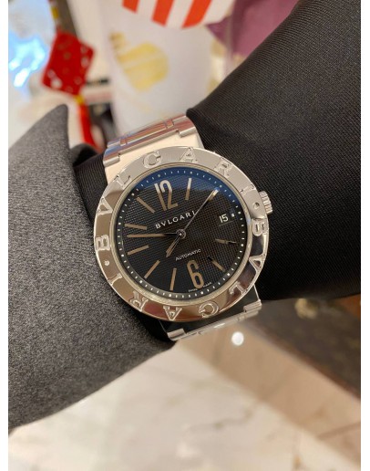 2014 BVLGARI BB38SS BLACK DIAL 38MM AUTOMATIC WATCH -FULL SET-