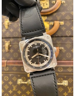 2019 BELL & ROSS BR 03-96 GRANDE DATE REF BR0396-SI-ST BLACK DIAL 42MM AUTOMATIC WATCH -FULL SET-