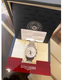 (UNUSED) 2024 LONGINES MASTER COLLECTION MOONPHASE CHRONOGRAPH REF L2.773.4.78.6 WHITE DIAL 42MM AUTOMATIC WATCH -FULL SET-