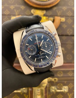 (UNUSED) 2024 OMEGA SPEEDMASTER MOONPHASE CO-AXIAL MASTER CHRONOMETER REF 304.33.44.52.03.001 BLUE DIAL 44MM AUTOMATIC WATCH -FULL SET-