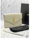 (BRAND NEW) YSL SAINT LAURENT GRAIN DE POUDRE MATELASSE CHEVRON ENVELOPE WRISTLET POUCH -FULL SET-