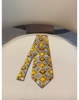 CHRISTIAN LACROIX FLORAL LATTICE SILK TIE