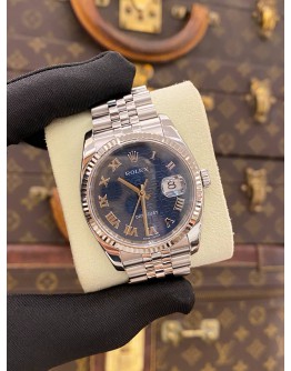 (LIKE NEW) 2019 ROLEX DATEJUST 36 REF 116234 JUBILEE BLUE CHAMPAGNE COMPUTER ROMAN NUMERAL DIAL 36MM AUTOMATIC WATCH