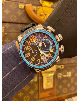 2020 GRAHAM SILVERSTONE STOWE RACING GULF BLUE GMT LIMITED EDITION WORLDWIDE 500PCS REF 2BLDC.B13A BLACK DIAL 48MM AUTOMATIC WATCH