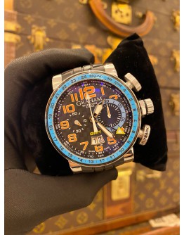 2020 GRAHAM SILVERSTONE STOWE RACING GULF BLUE GMT LIMITED EDITION WORLDWIDE 500PCS REF 2BLDC.B13A BLACK DIAL 48MM AUTOMATIC WATCH