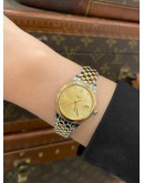 (LIKE NEW) 2024 LONGINES FLAGSHIP HALF 18K 750 YELLOW GOLD REF L4.274.3.37.7 GOLD DIAMOND DIAL 26MM AUTOMATIC WATCH -FULL SET-