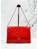 CHANEL PATENT LEATHER FLAP BAG 