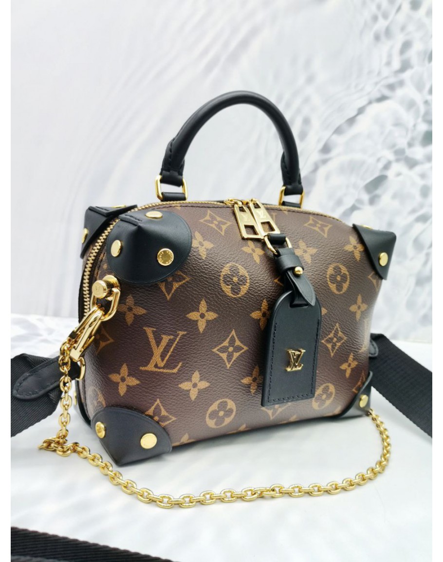 Louis Vuitton Petite Malle Handbag Monogram Vernis