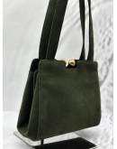 CHANEL TOTE BAG IN DARK GREEN SUEDE LEATHER