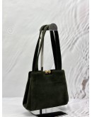 CHANEL TOTE BAG IN DARK GREEN SUEDE LEATHER