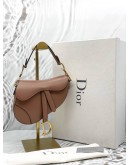 (LIKE NEW) CHRISTIAN DIOR MINI SADDLE IN TAUPE CALFSKIN LEATHER -FULL SET-