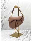 (LIKE NEW) CHRISTIAN DIOR MINI SADDLE IN TAUPE CALFSKIN LEATHER -FULL SET-
