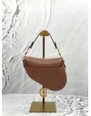 (LIKE NEW) CHRISTIAN DIOR MINI SADDLE IN TAUPE CALFSKIN LEATHER -FULL SET-
