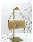 CHRISTIAN DIOR DIORAMA WALLET ON CHAIN IN BEIGE PATENT LEATHER -FULL SET-