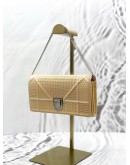 CHRISTIAN DIOR DIORAMA WALLET ON CHAIN IN BEIGE PATENT LEATHER -FULL SET-