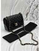 CHANEL MINI CLASSIC FLAP BAG IN BLACK LAMBSKIN LEATHER