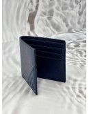 PRADA BIFOLD WALLET IN BLUE MICRO GRAIN LEATHER