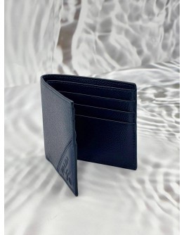 PRADA BIFOLD WALLET IN BLUE MICRO GRAIN LEATHER