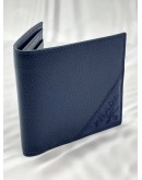 PRADA BIFOLD WALLET IN BLUE MICRO GRAIN LEATHER