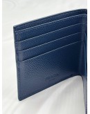 PRADA BIFOLD WALLET IN BLUE MICRO GRAIN LEATHER
